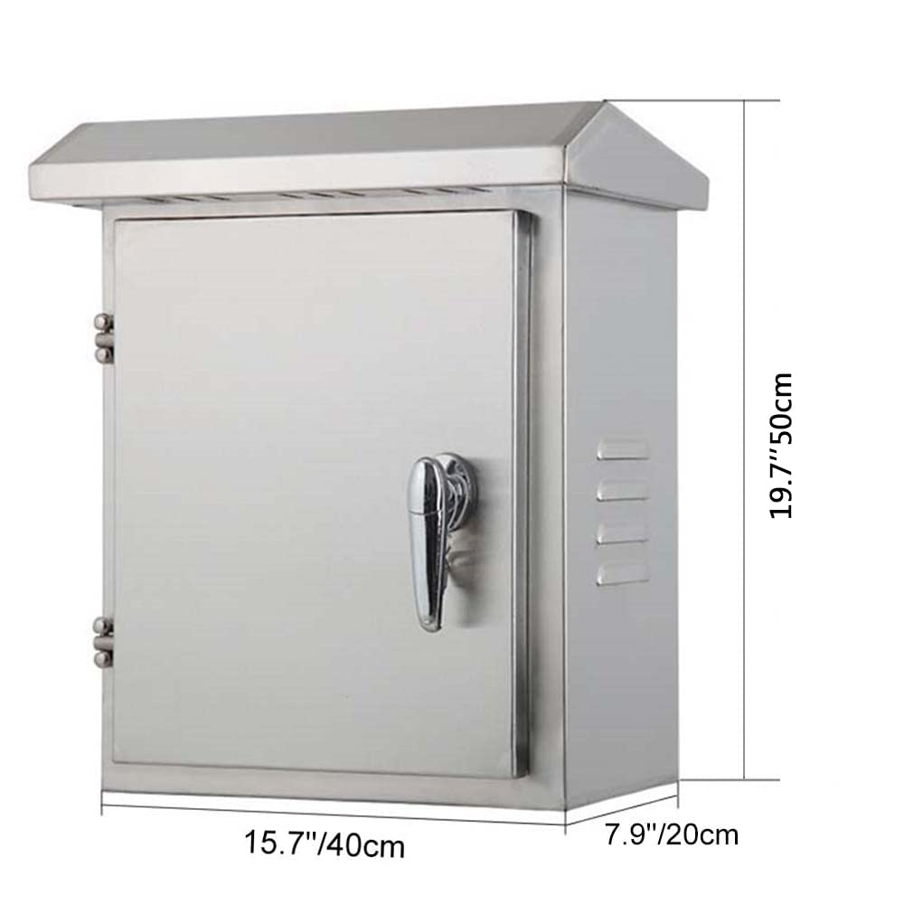 304 Stainless Steel Electrical Box 20'' x 16'' x 8'' IP65 Weatherproof Enclosure with Mounting Plate R46721