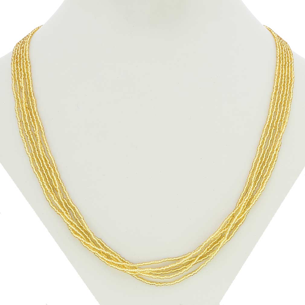 Gold Seed Bead Necklace Y1346