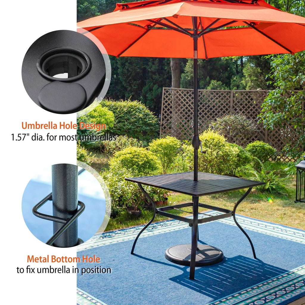 Outdoor Square Dining Table with Steel Frame P584905