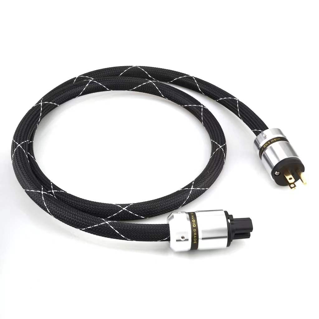 12AWG HiFi Power Cord 125V 15A 3-Prong Audiophile AC Power Cable with US Connector Plug (1.5M / 4.92FT) Pack of 2 G529
