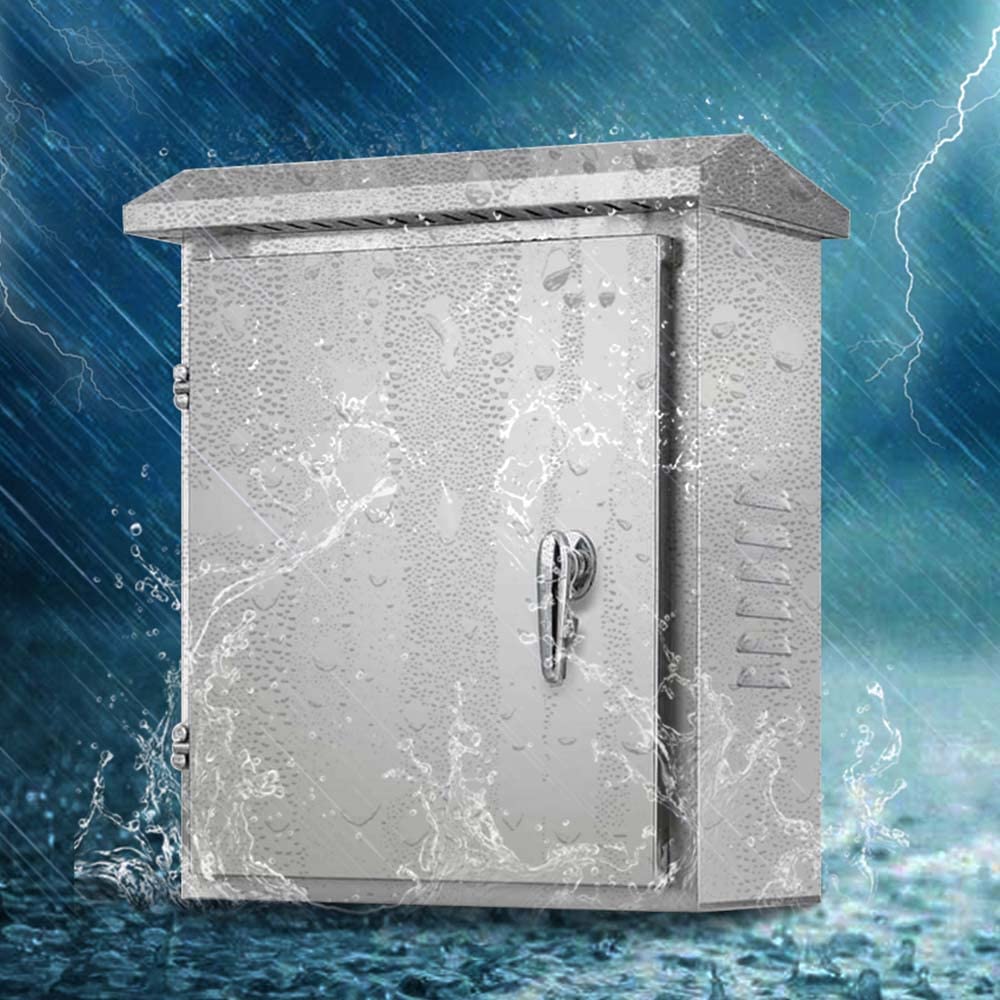 304 Stainless Steel Electrical Box 20'' x 16'' x 8'' IP65 Weatherproof Enclosure with Mounting Plate R46721