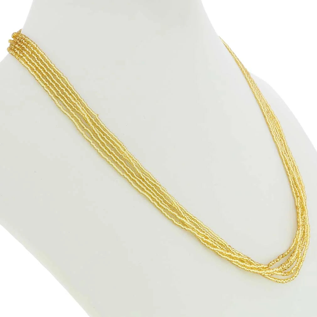 Gold Seed Bead Necklace Y1346