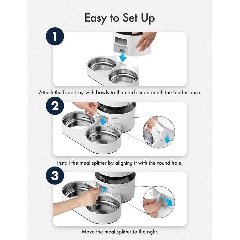 Automatic Pet Food Splitter with Stainless Steel Bowls P57413