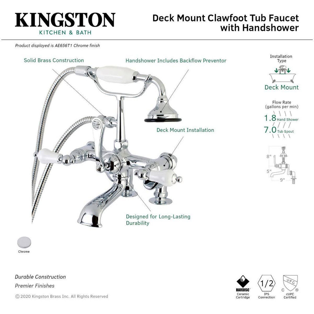 Chrome Clawfoot Tub Faucet with Hand Shower R1751
