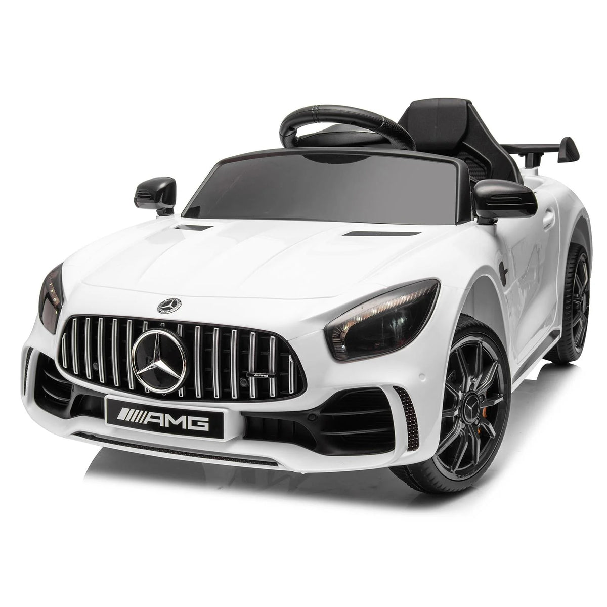 12V Electric Ride on Car Toy with Remote Control, LED Lights, Black G422