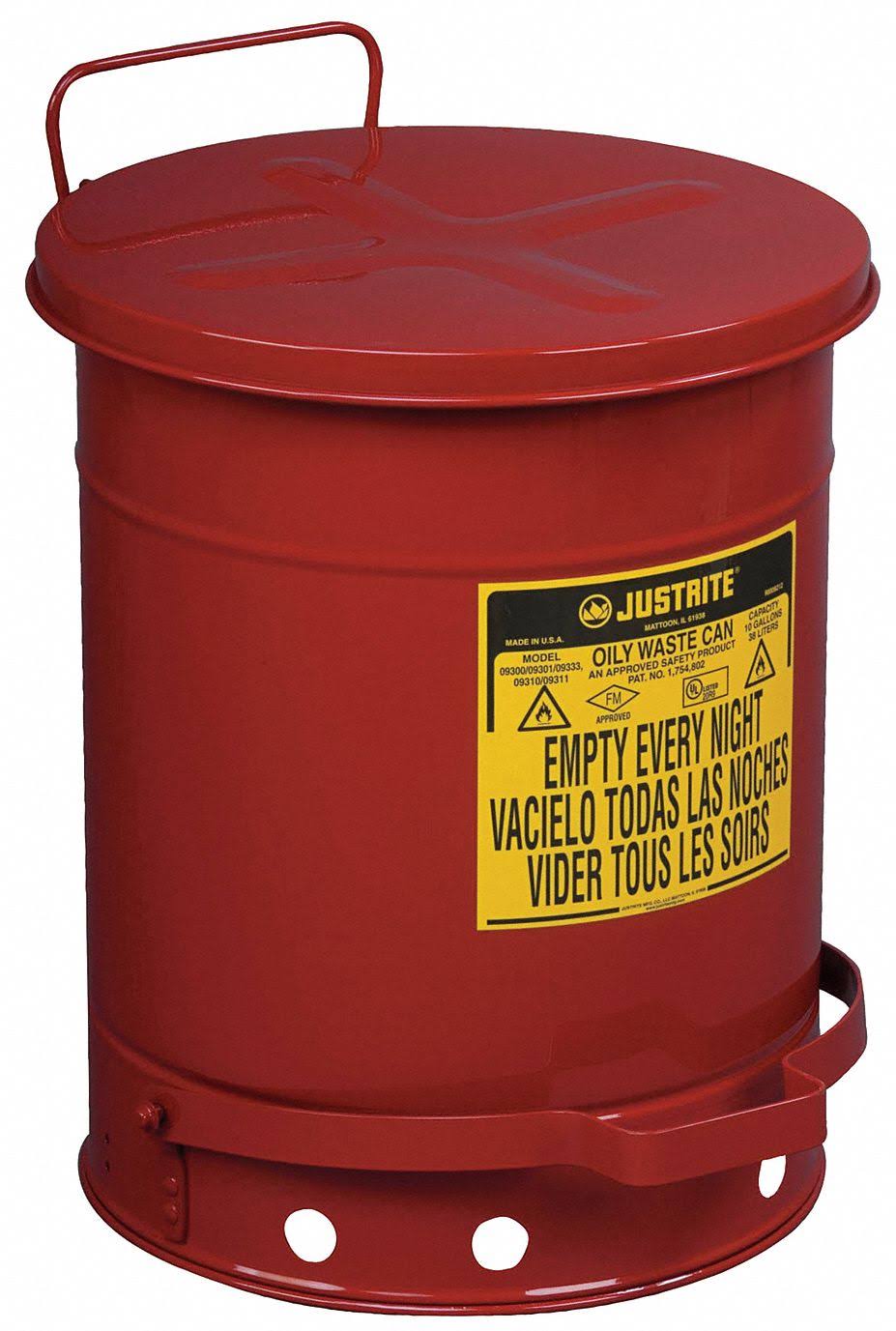 10 Gallon Red Oily Waste Can T741813