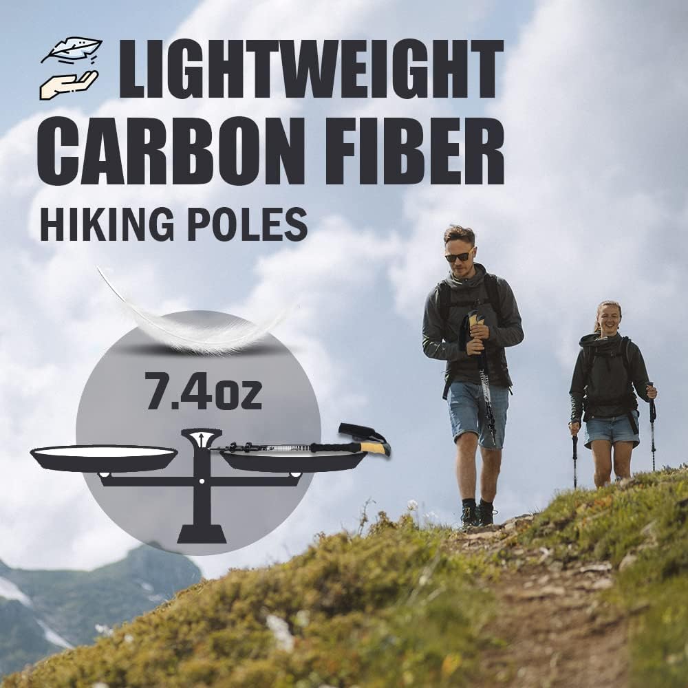 Carbon Fiber Trekking Poles with Cork Handle Z15436