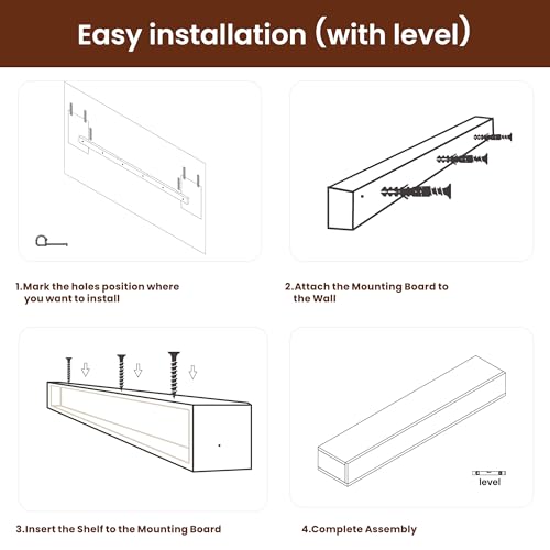 Oak Floating Mantel Shelf 60 X 9 X 6 inch O417