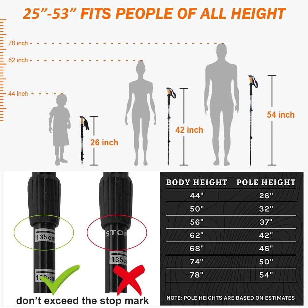 Carbon Fiber Trekking Poles with Cork Handle Z15436