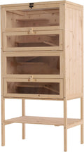 5-Tier Wooden Hamster Cage with Openable Top and Front Door O509