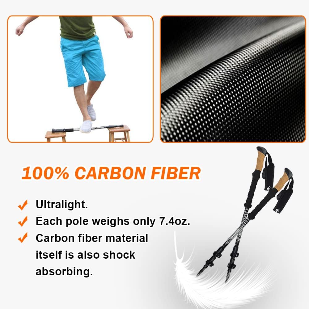 Carbon Fiber Trekking Poles with Cork Handle Z15436