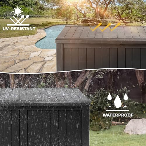 120 Gallon Black Resin Outdoor Storage Box Z320