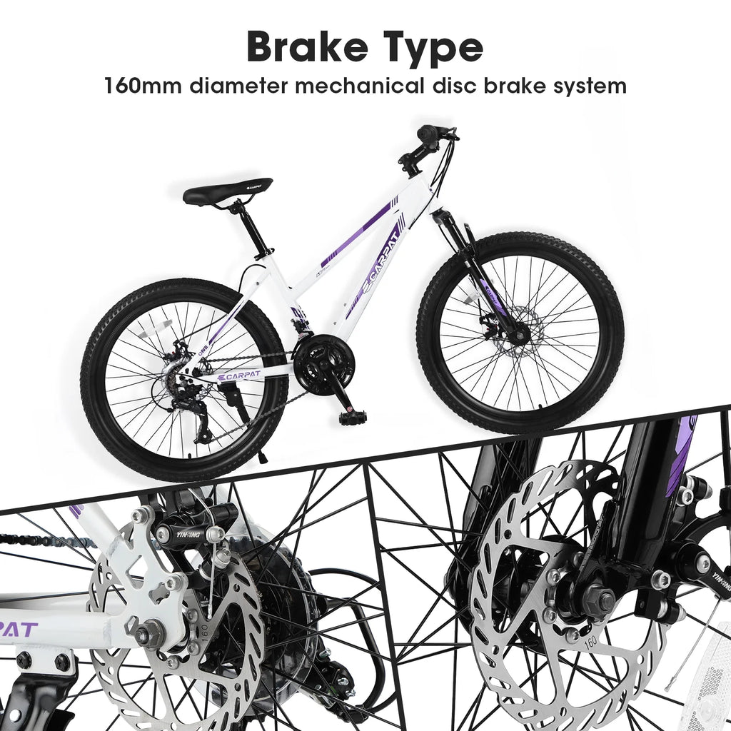 24 inch Mountain Bike with 21 Speeds Gear and Dual Disc Brakes O523755