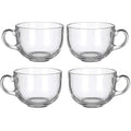 Set of 4 16oz Glass Mug with Handle L64362