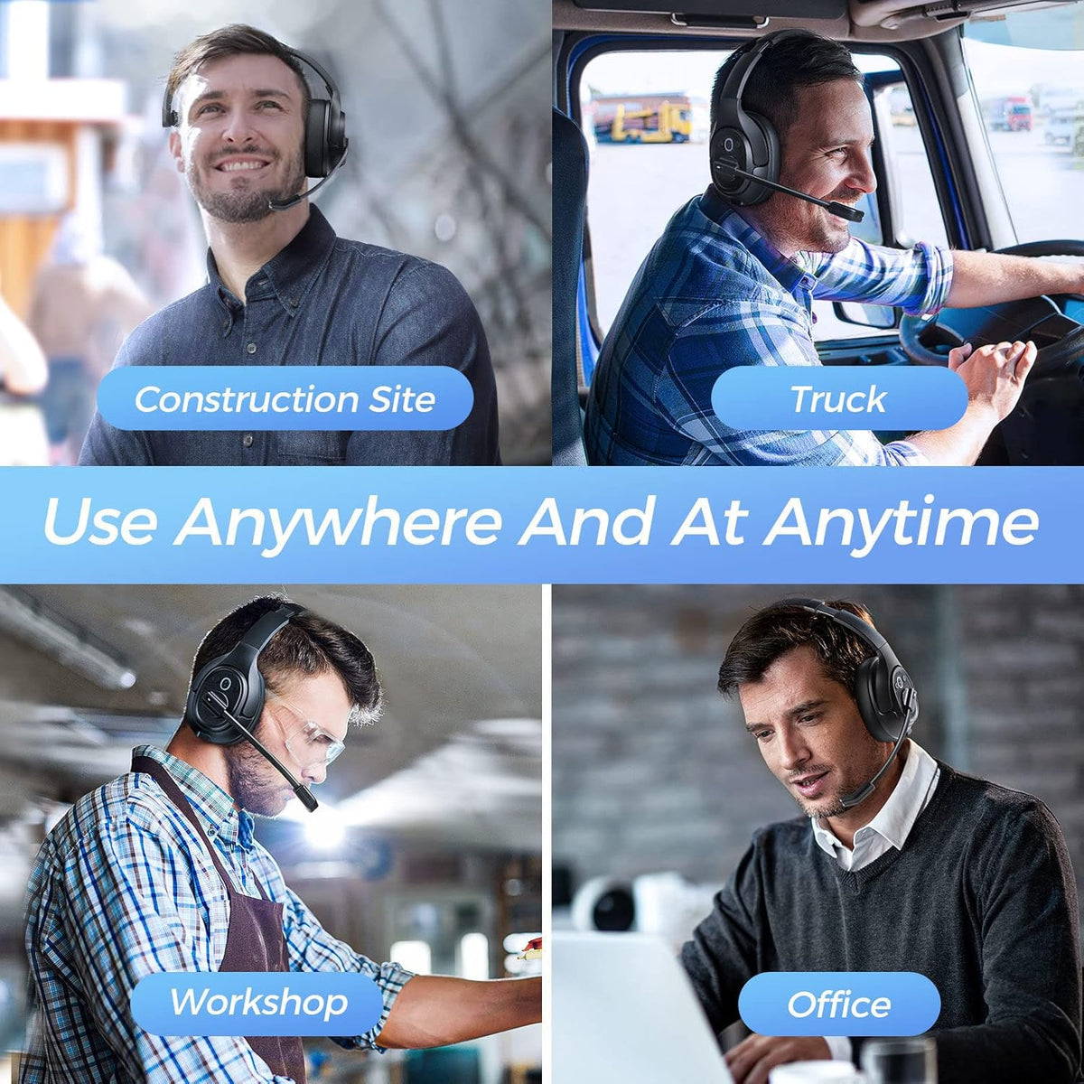 Bluetooth Headset with Microphone Noise Cancelling Wireless Headphone N400975