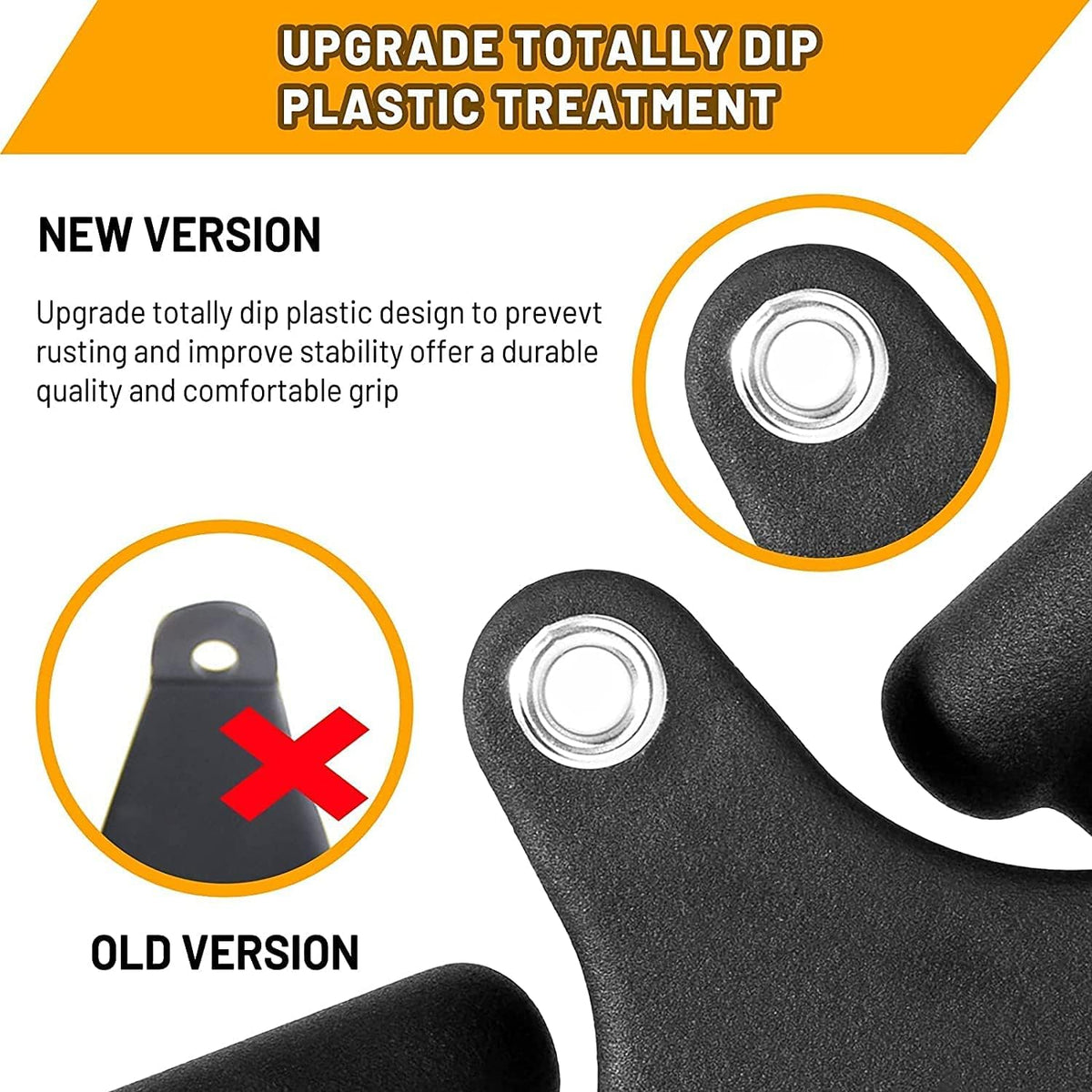 Double D Handle Cable Attachments with Rubber Handgrips X33577