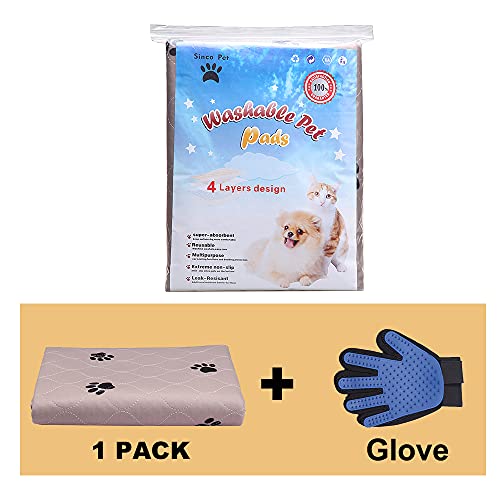 Washable Dog Pee Pads with Puppy Grooming Gloves N8419