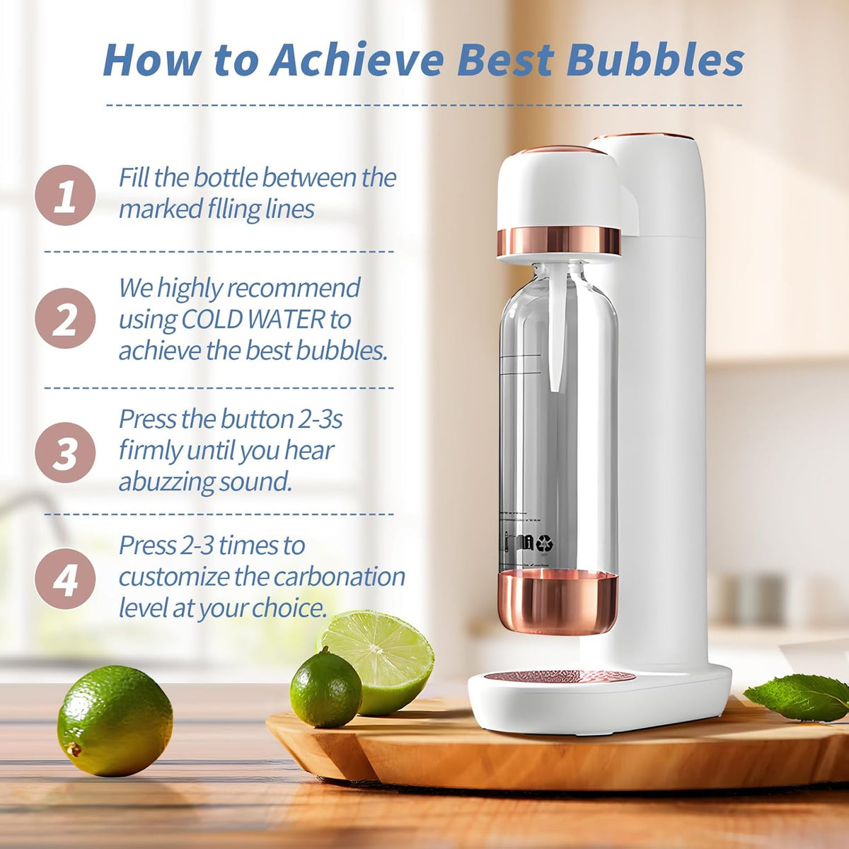 Sparkling Water Maker Soda Maker Machine with 1L PET Bottle V629689