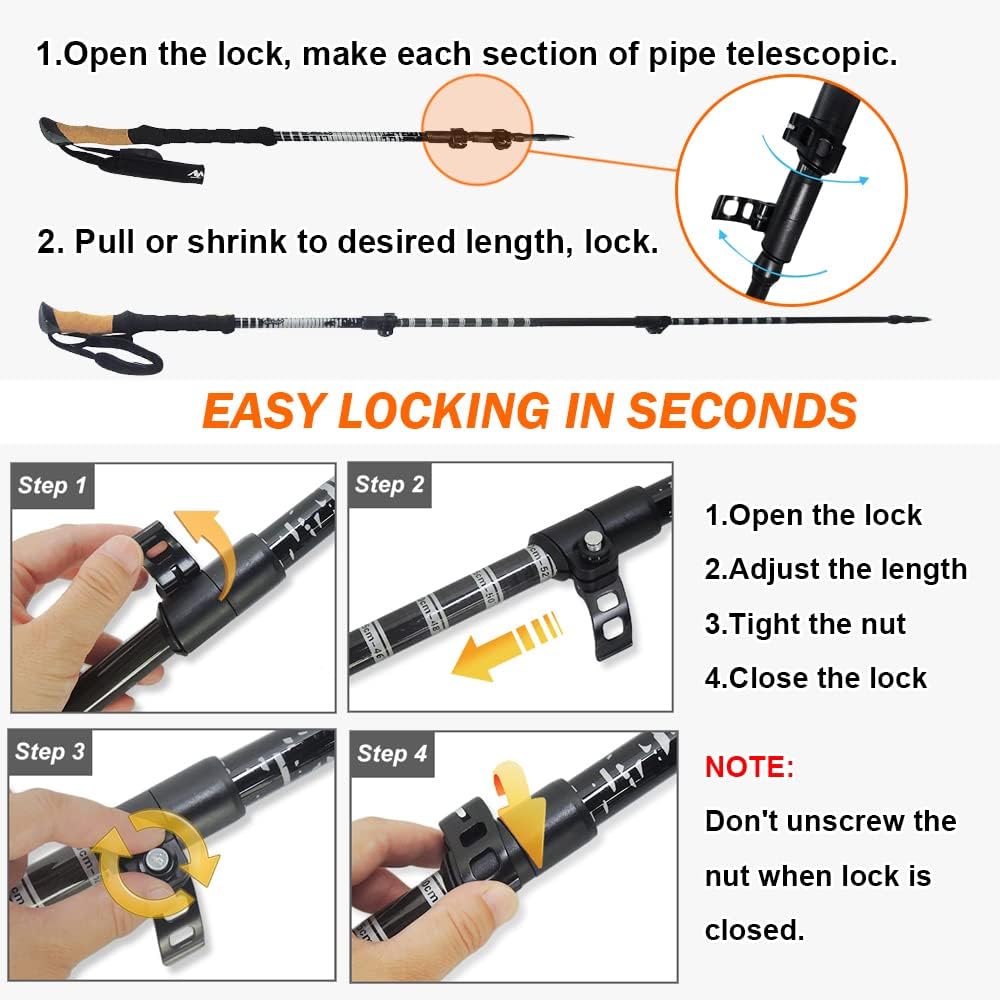 Carbon Fiber Trekking Poles with Cork Handle Z15436