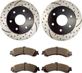 Rear Brake Kit with Drilled Slotted Rotors and Ceramic Brake Pads O3210