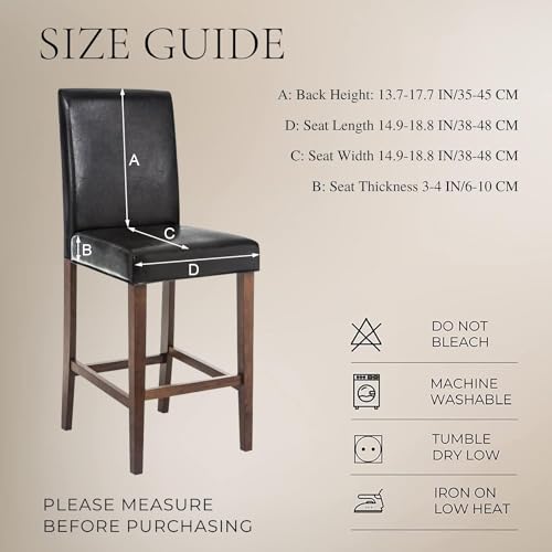 Waterproof PU Bar Stool Covers Set of 2 E5590