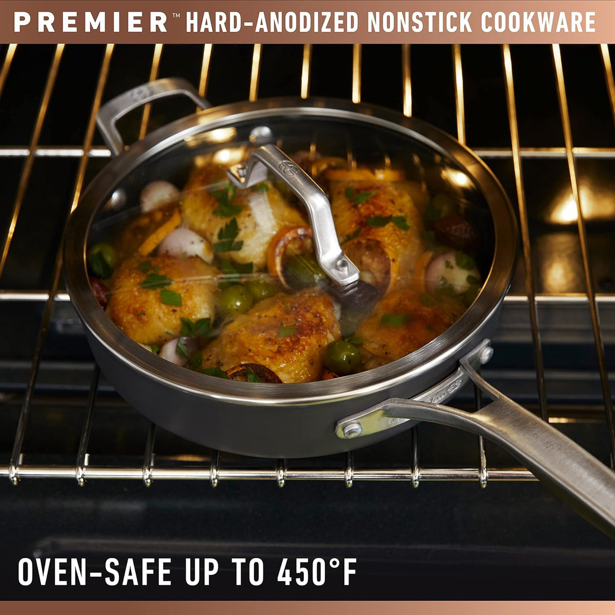 12-Inch Hard-Anodized Nonstick Frying Pan with Lid U355