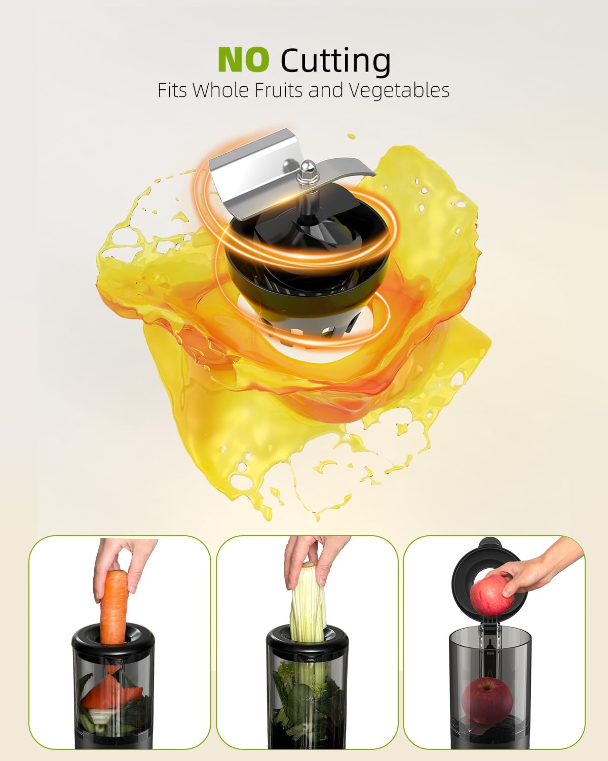 Cold Press Masticating Juicer with Large Feed Chute P2544