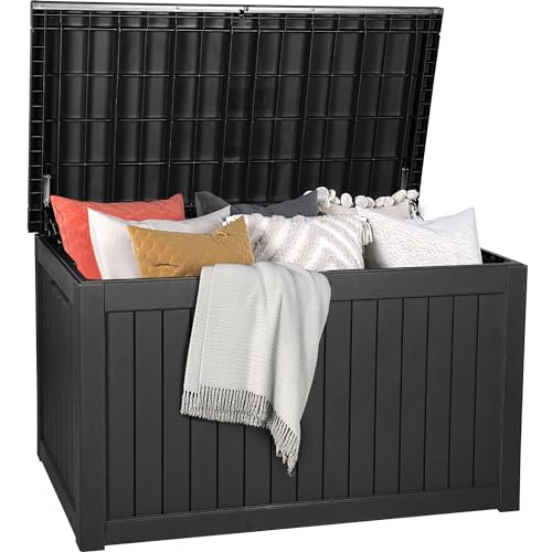 120 Gallon Black Resin Outdoor Storage Box Z320
