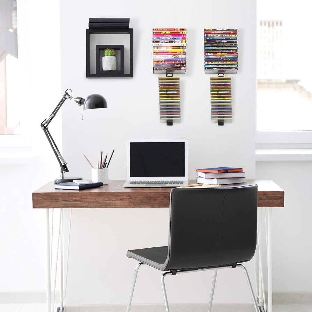 Black 4-pack Wall-Mount Media Storage Rack K36692