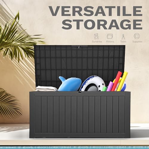 120 Gallon Black Resin Outdoor Storage Box Z320