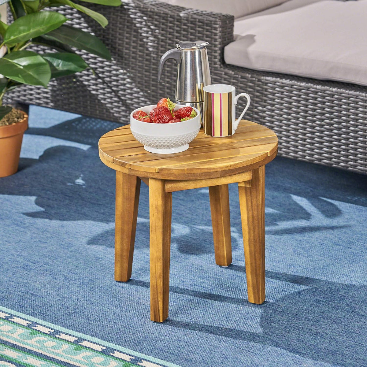 16 Acacia Wood Outdoor Side Table J747