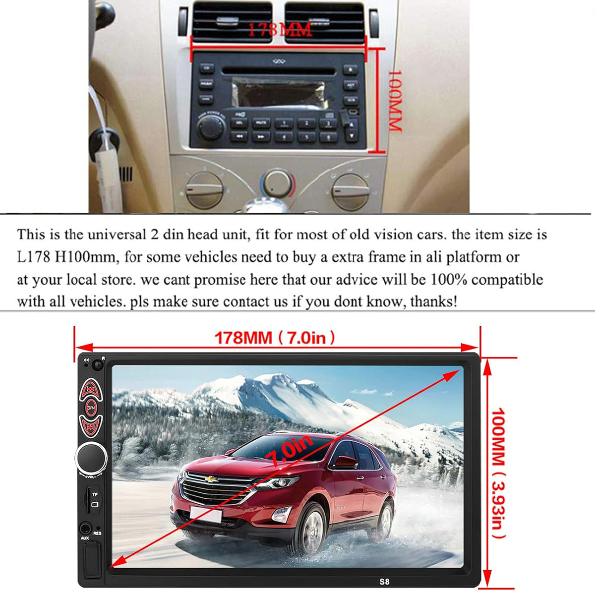 7 Inch Touchscreen Double Din Car Stereo B446199
