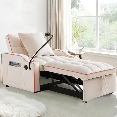 Black Velvet Convertible Single Sleeper Sofa with 3 Level Adjustable Backrest A247208