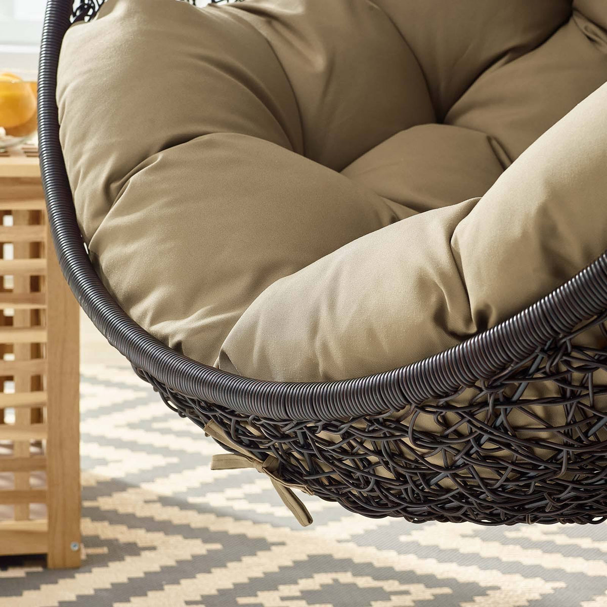Black Outdoor Patio Lounge Chair L49330