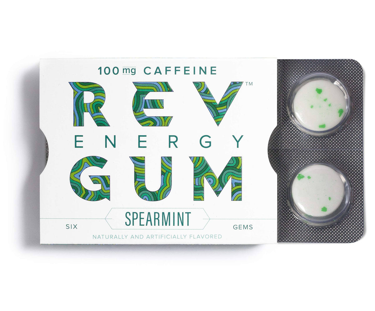 Sugar Free Spearmint Caffeine Chewing Gum A42714
