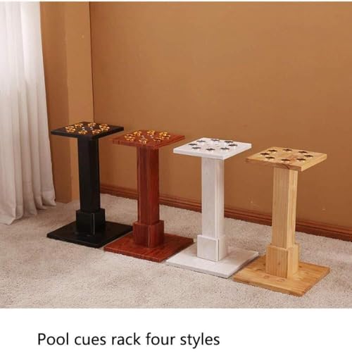 White Freestanding Wooden Pool Cue Rack Q58126