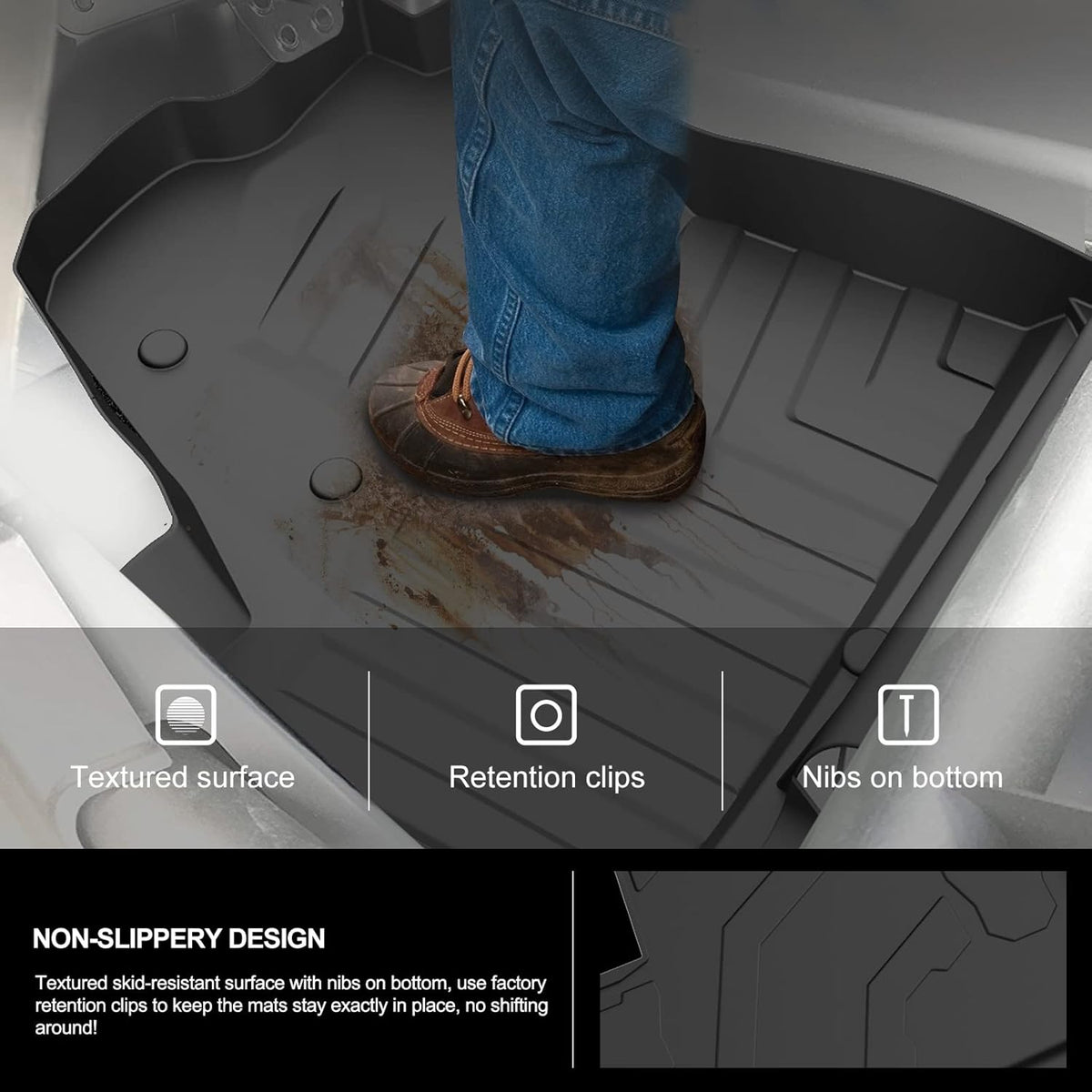 All Weather TPE Floor Mats Black J7794