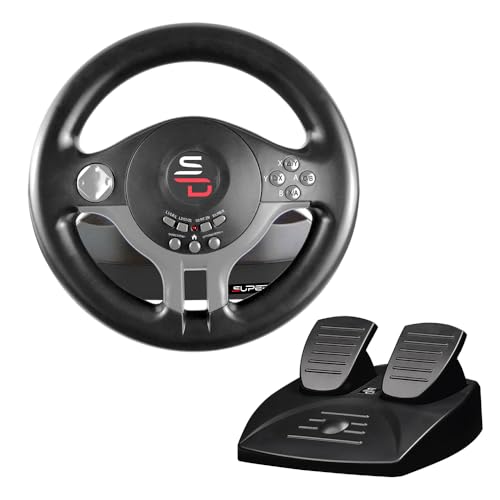 Racing steering wheel with pedals and gearshift paddles C7072