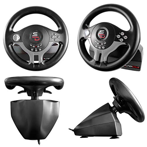 Racing steering wheel with pedals and gearshift paddles C7072