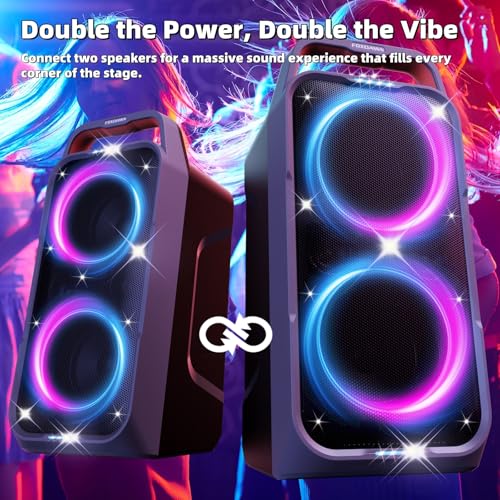 Portable Bluetooth Speaker with Deep Bass and LED Light Show R41563