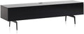 Black Wood and Glass TV Stand with Metal Legs C85345