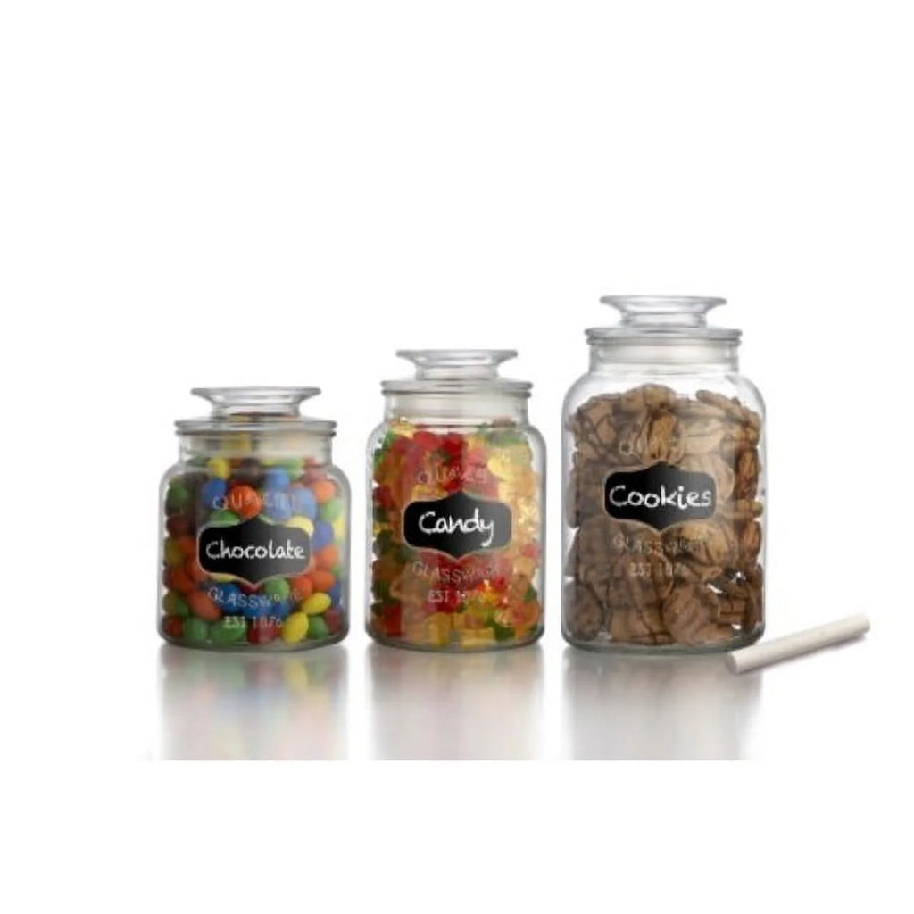 3-Piece Glass Canister Set with Airtight Lids B24527
