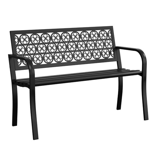 50" Heavy-Duty Metal Weatherproof Outdoor Bench L501