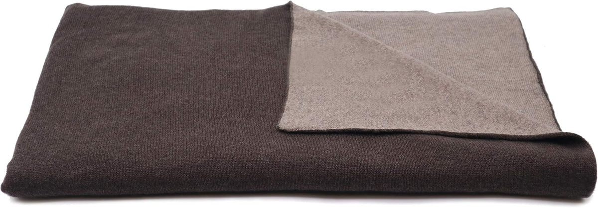 Reversible Throw Blanket with 100% Cashmere J363057