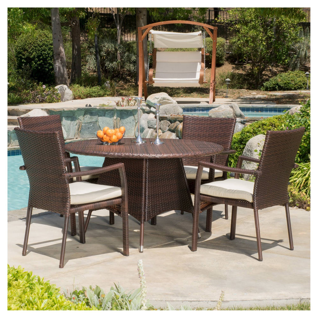 5 Piece Wicker Patio Dining Set M6530