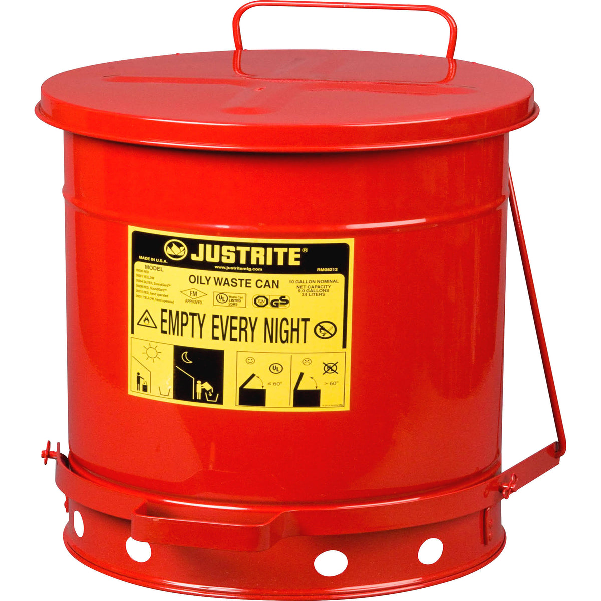 10 Gallon Red Oily Waste Can T741813