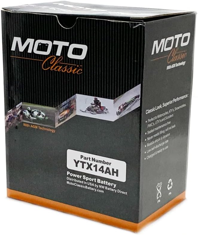 12V 14Ah 230CCA Maintenance Free Motorcycle ATV Battery J238