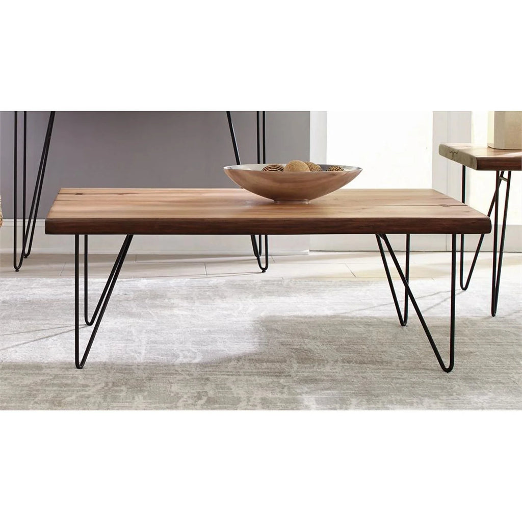 Mid-Century Wood Coffee Table with Hairpin Legs G3085