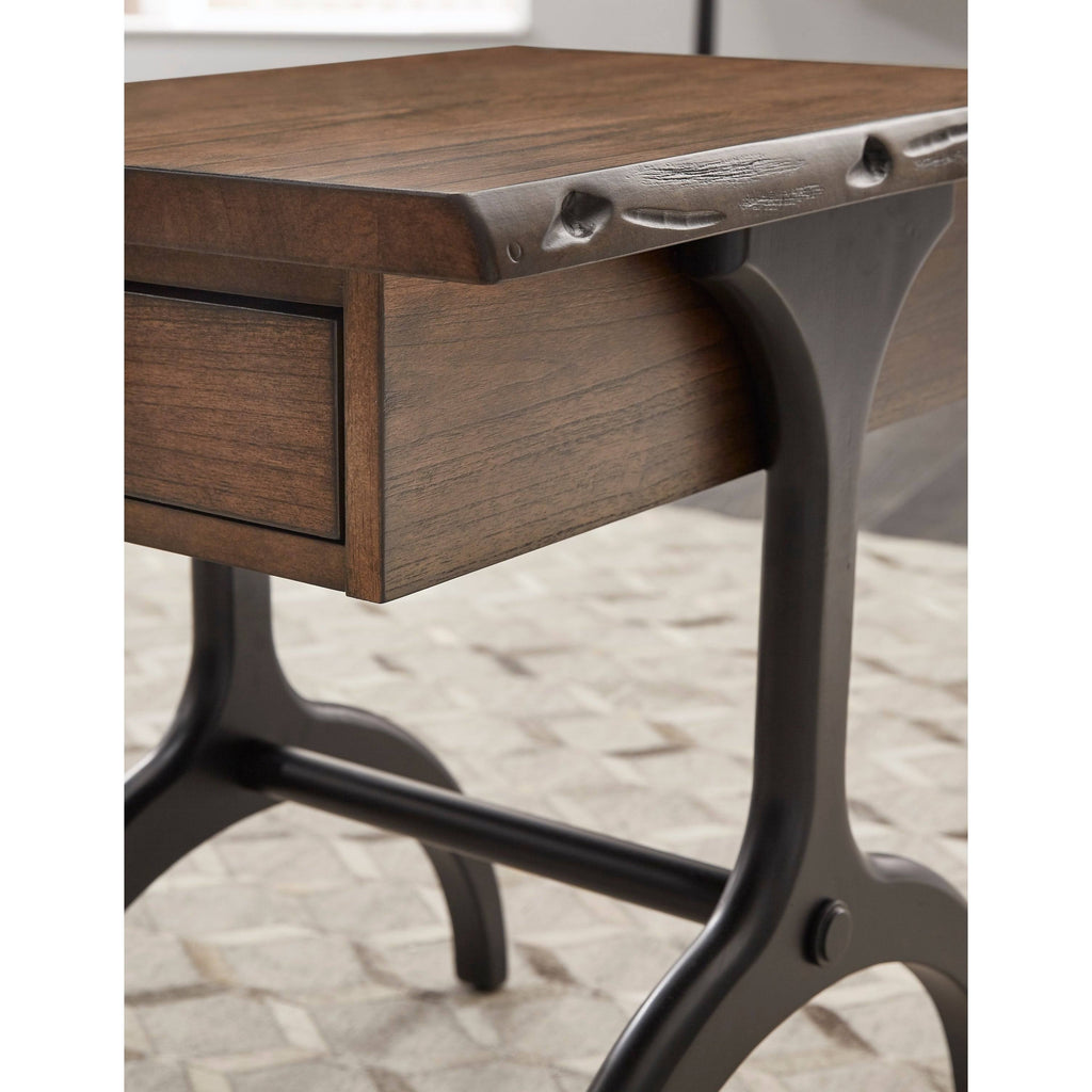 Brown/Black Live-Edge Sofa/Media Console Table D19792
