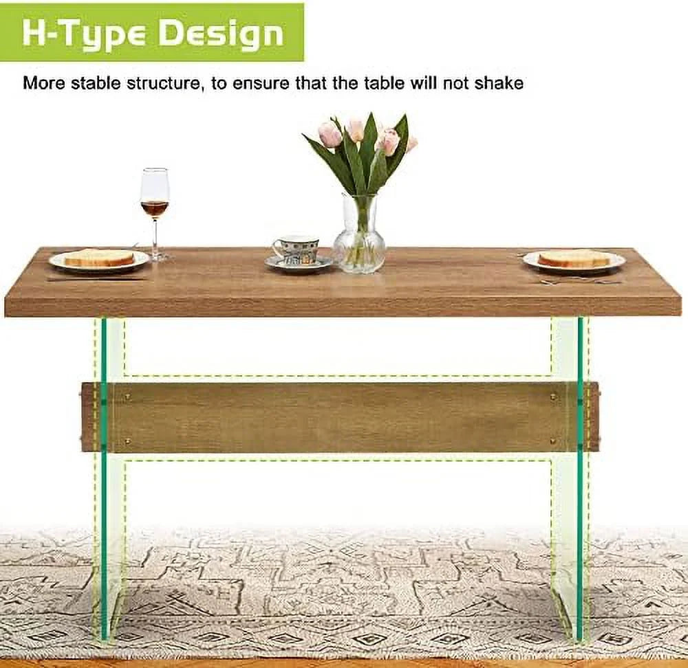White High Glossy 55 inches Rectangular Dining Table T84719